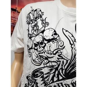 Rebel Spirit T Graphic XXL Men's Shirt White & Black #C